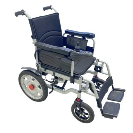 China Portable Folding Power Electric Wheel Chair Cheap Price Steel Motorized Wheelchair for Elderly Disabled People Outdoor Use